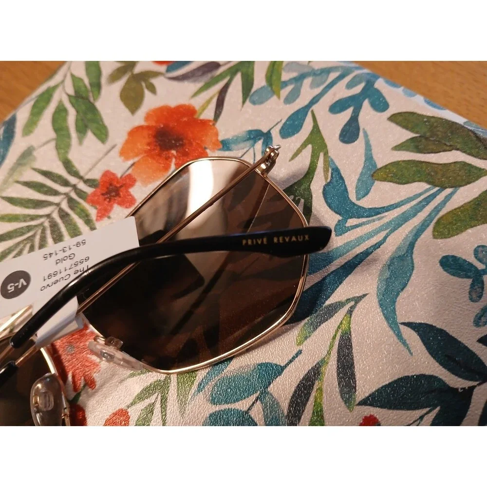 Privé Revaux The Cuervo J5GSP Polarized Sunglasses Gold UV400 59-13-145